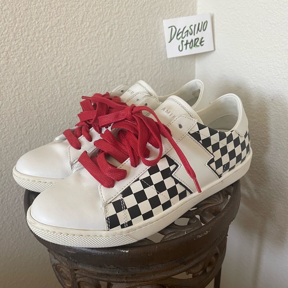 AMIRI Leather Checkered Low Top Sneaker